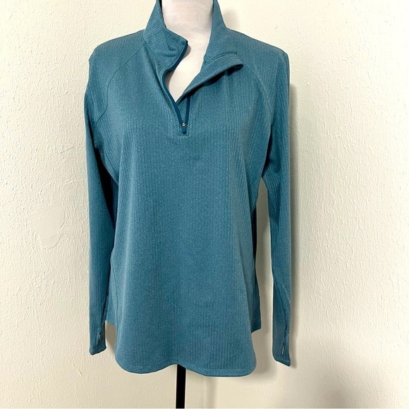 BCG Women Double Knit 1/4 Zip Top NWOT Large Thumbhole Sleeves Moisture Wicking - Picture 1 of 9